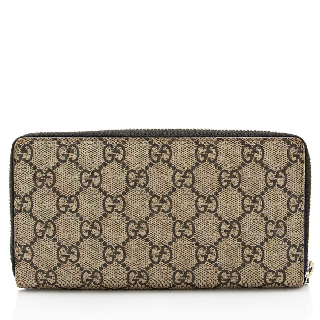Gucci GG Supreme Kingsnake Zip Around Wallet (SHF-XF9siG)