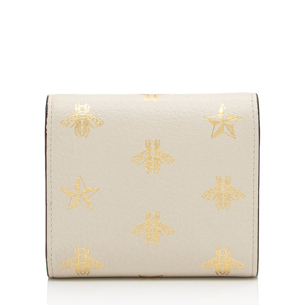 Gucci GG Supreme Leather Bee Star Padlock Compact Wallet (SHF-ZjgWCN)