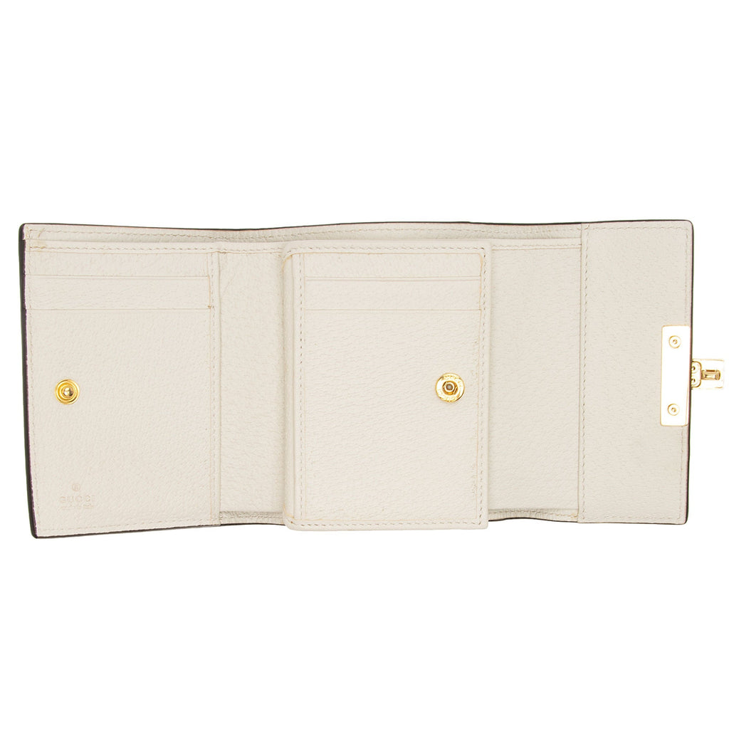 Gucci GG Supreme Leather Bee Star Padlock Compact Wallet (SHF-ZjgWCN)