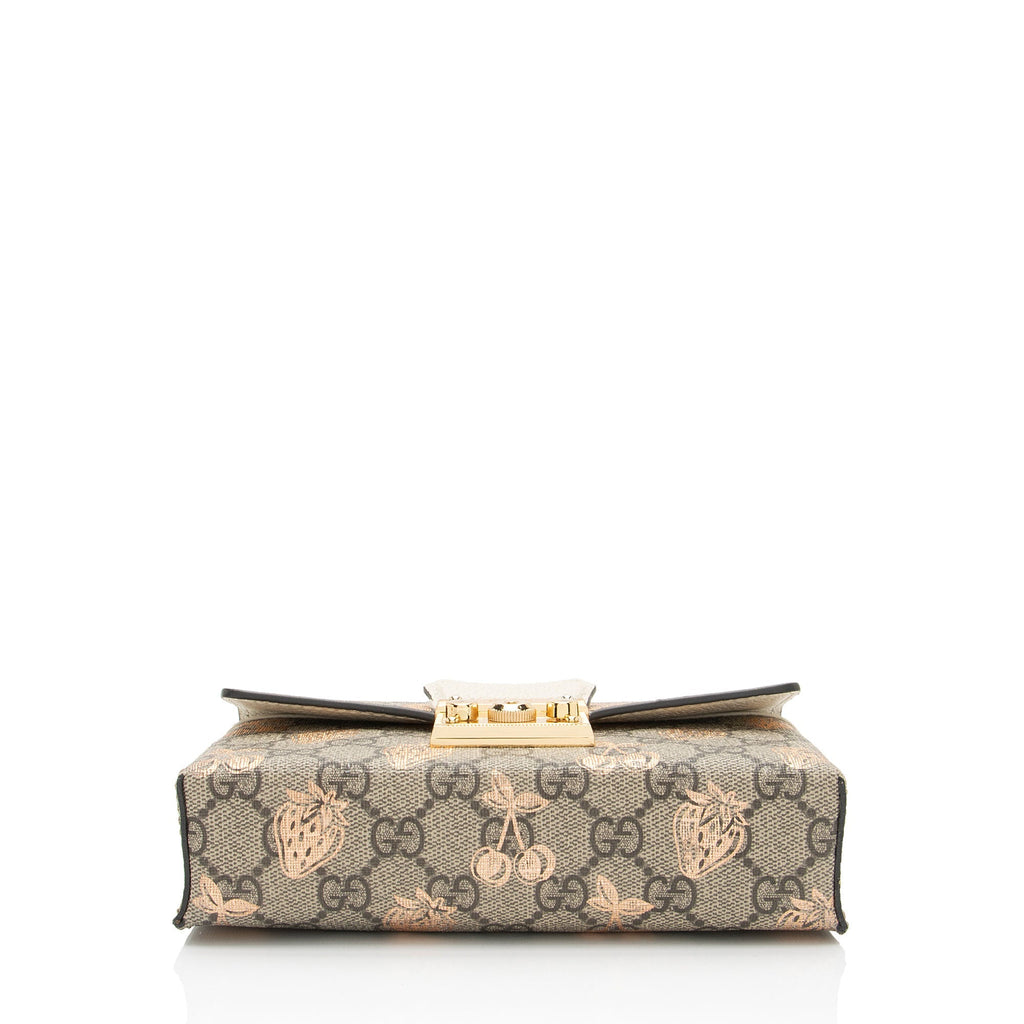 Gucci GG Supreme Berry Padlock Mini Crossbody (SHF-OWluIJ)