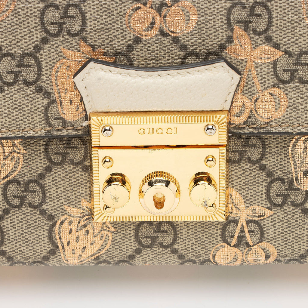 Gucci GG Supreme Berry Padlock Mini Crossbody (SHF-OWluIJ)