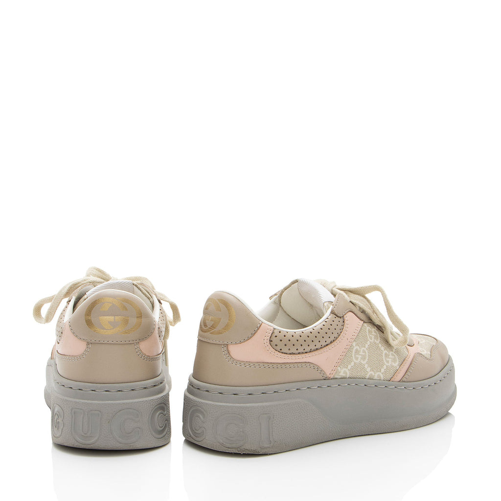Gucci GG Supreme Leather Interlocking G Platform Sneakers - Size 5.5 / 35.5
