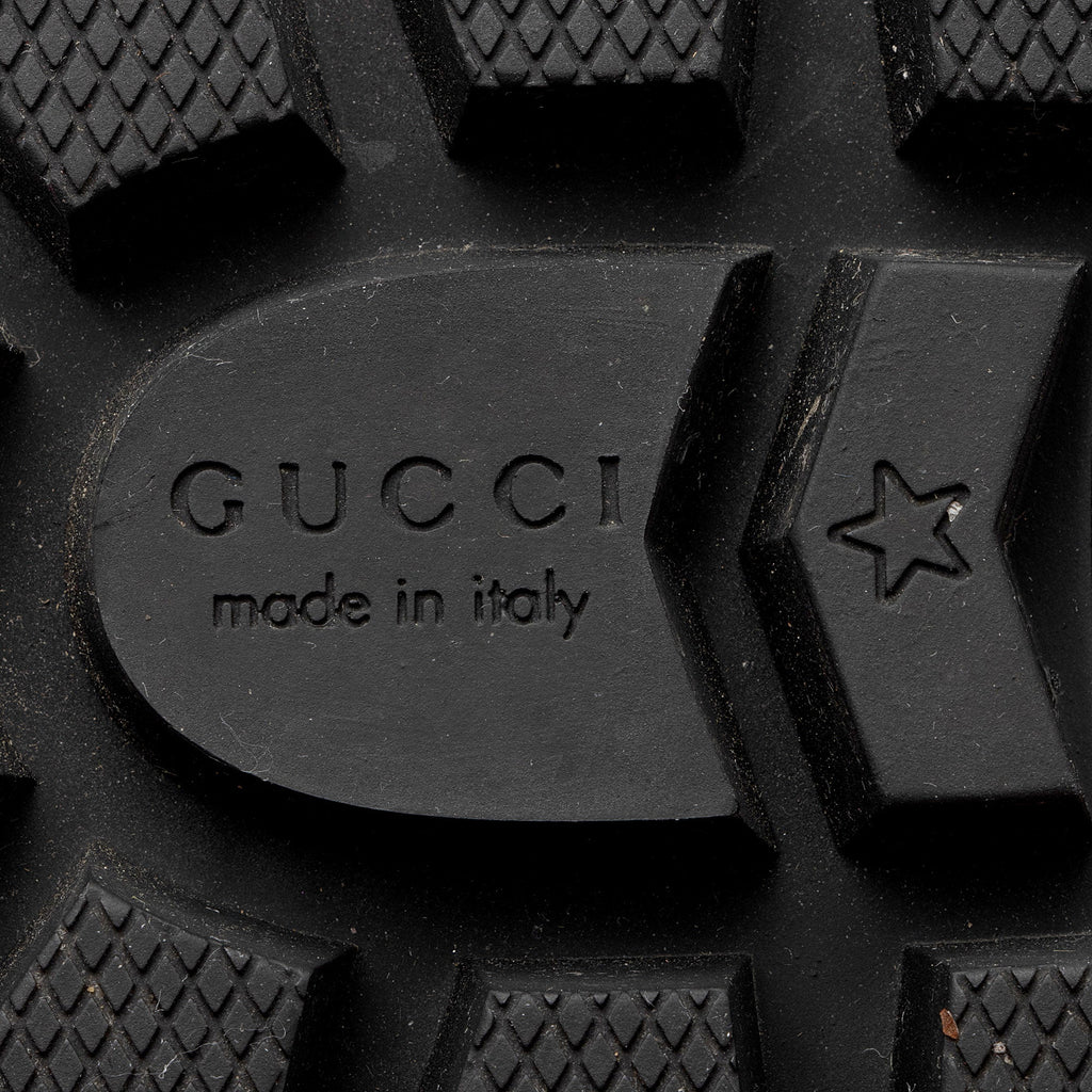 Gucci GG Supreme Leather Lace Up Ankle Boots - Size 10 / 40 (SHF-Rnm2Gv)