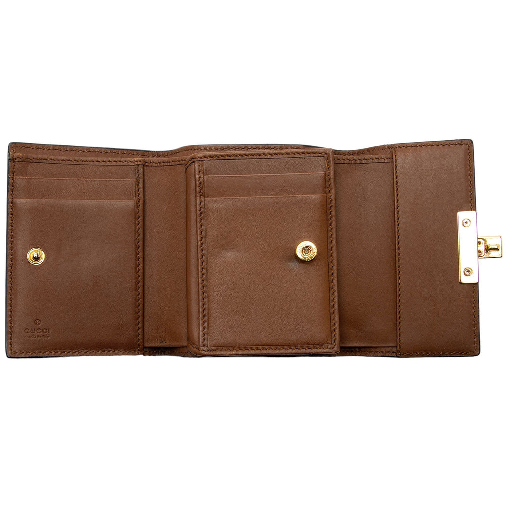 Gucci GG Supreme Leather Padlock Compact Wallet (SHF-hLMamg)