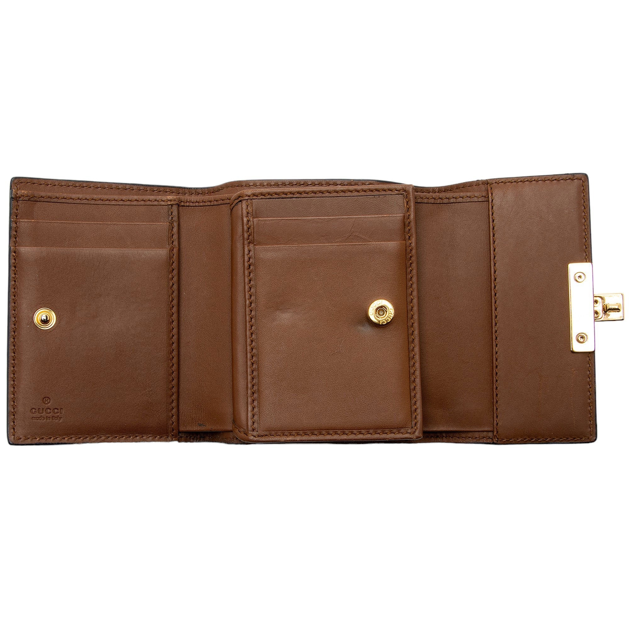 Gucci GG Supreme Leather Padlock Compact Wallet (SHF-hLMamg)