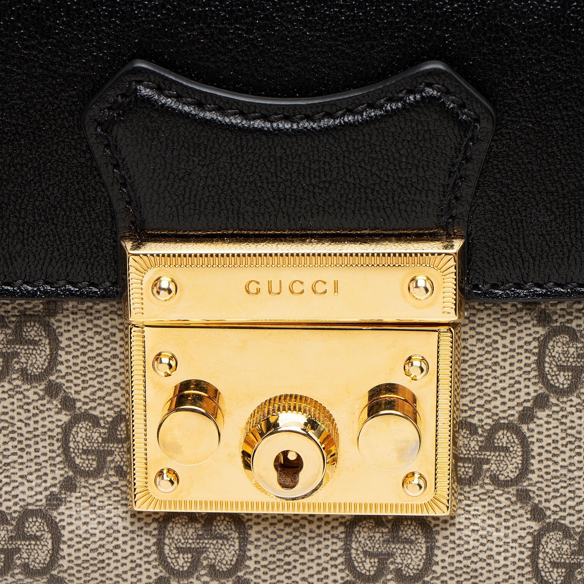 Gucci GG Supreme Leather Padlock Mini Crossbody