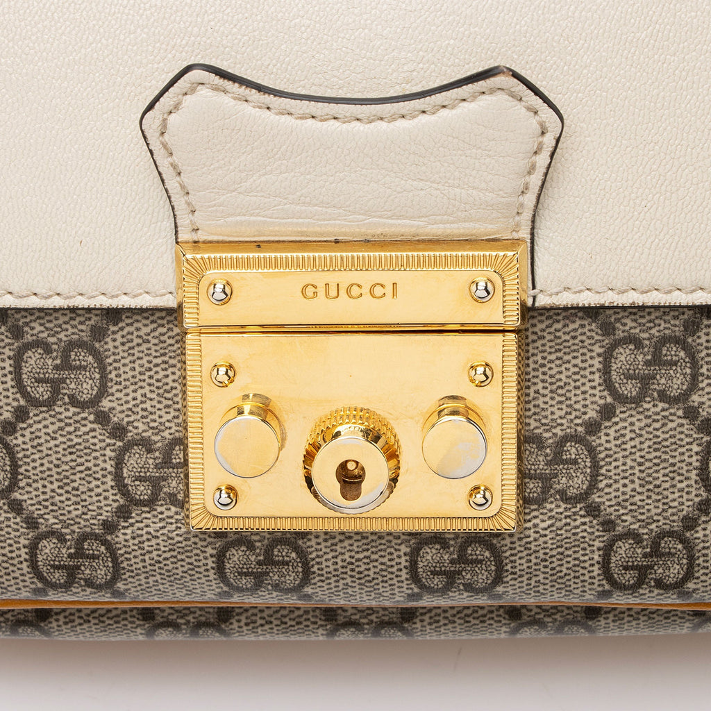 Gucci GG Supreme Leather Padlock Mini Crossbody
