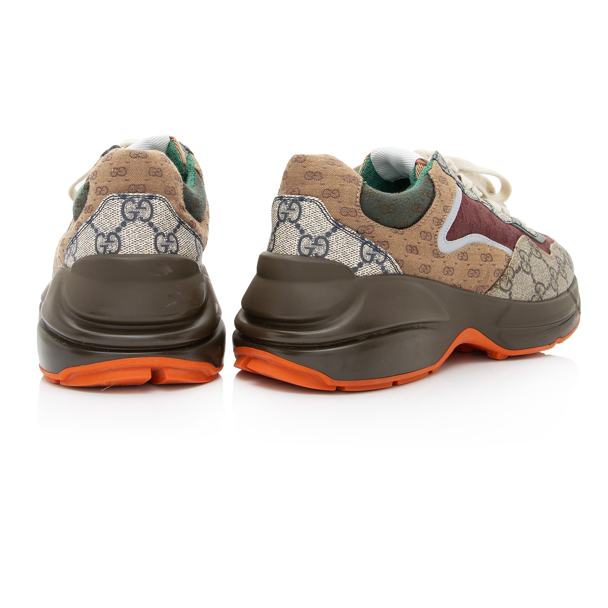 Gucci GG Supreme Mixed Fabric Rhyton Sneakers - Size 8.5 / 38.5 (SHF-QYXqpI)