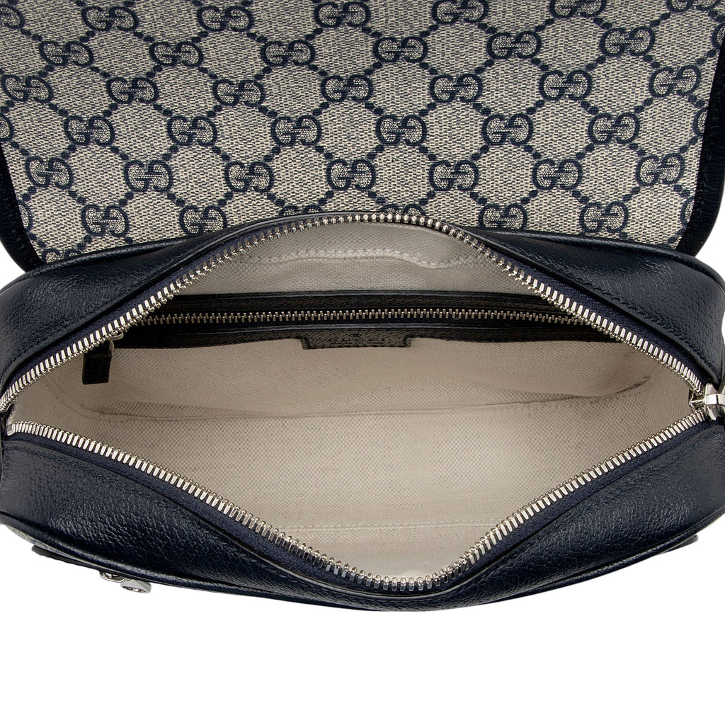 Gucci GG Supreme Ophidia Studded Web Flap Small Messenger (SHF-PTZrcp)