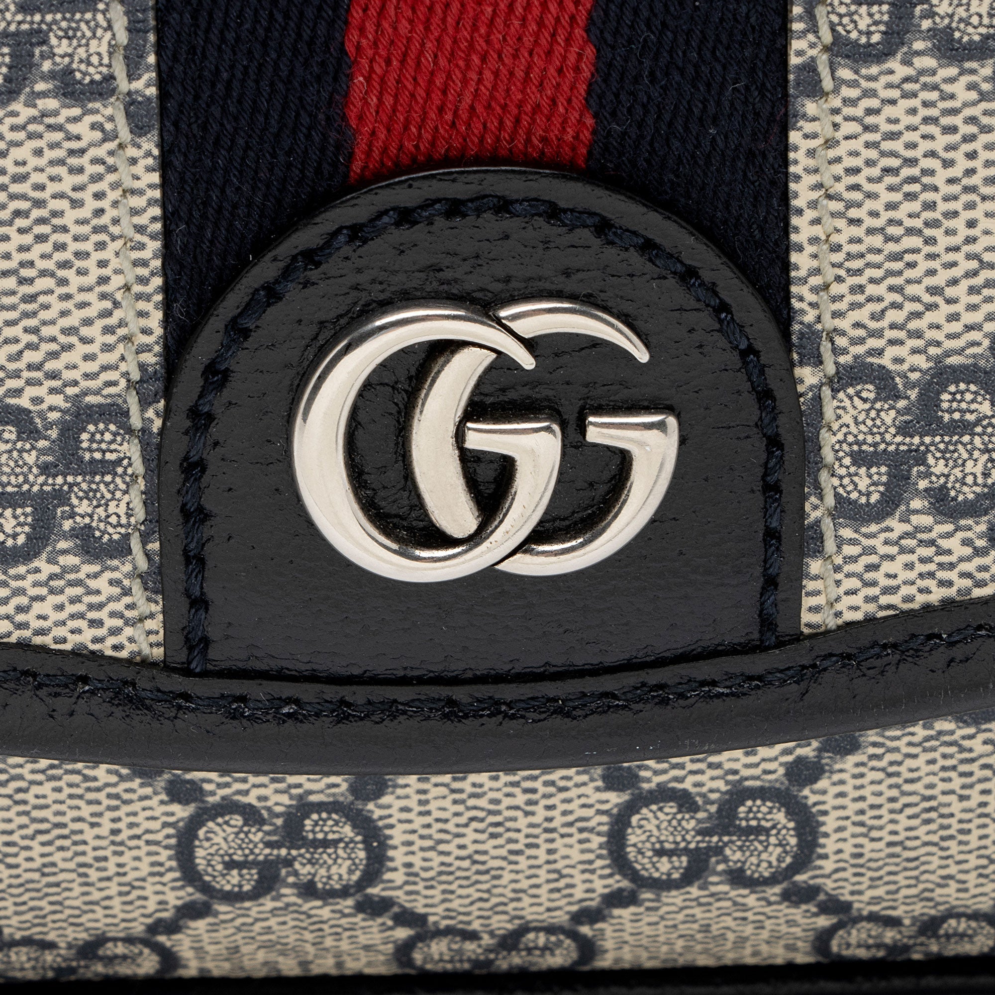Gucci GG Supreme Ophidia Studded Web Flap Small Messenger (SHF-PTZrcp)