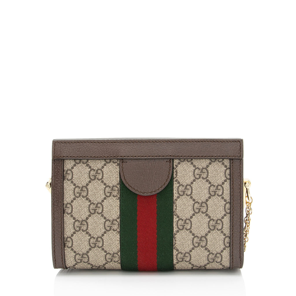 Gucci GG Supreme Ophidia Mini Chain Shoulder Bag (SHF-SgHmHl)