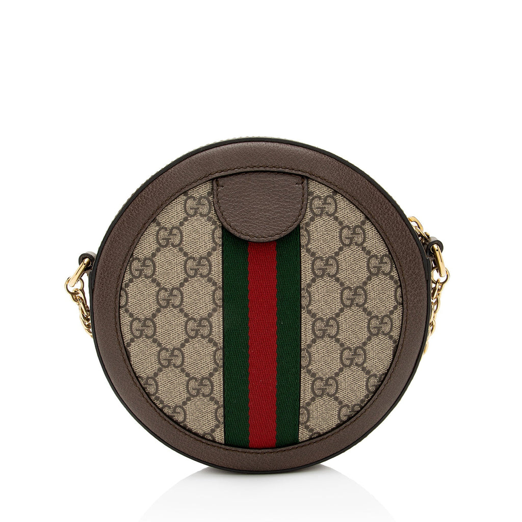 Gucci GG Supreme Ophidia Round Mini Shoulder Bag (SHF-8LEeSa)