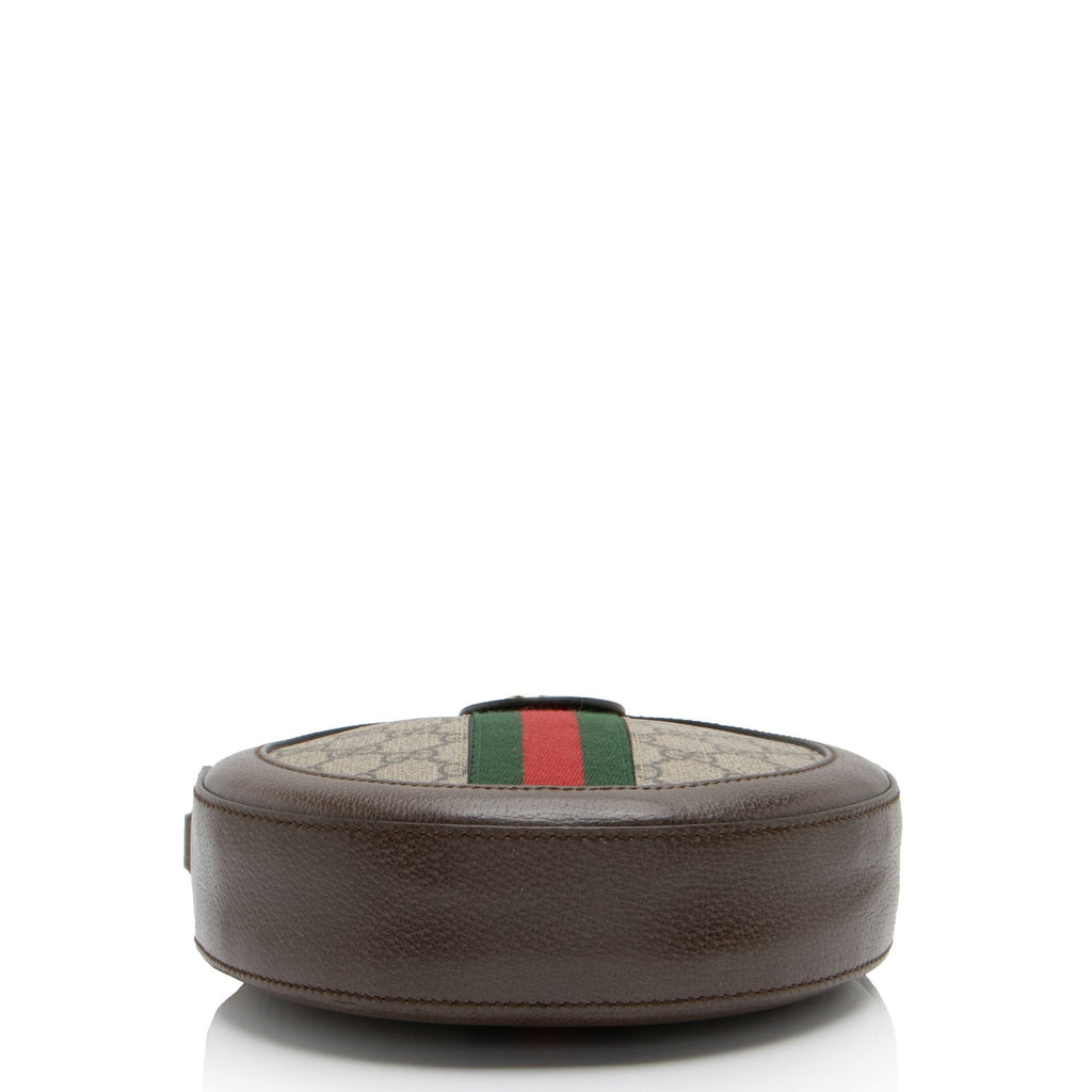 Gucci GG Supreme Ophidia Round Mini Shoulder Bag (SHF-F3cSgu)