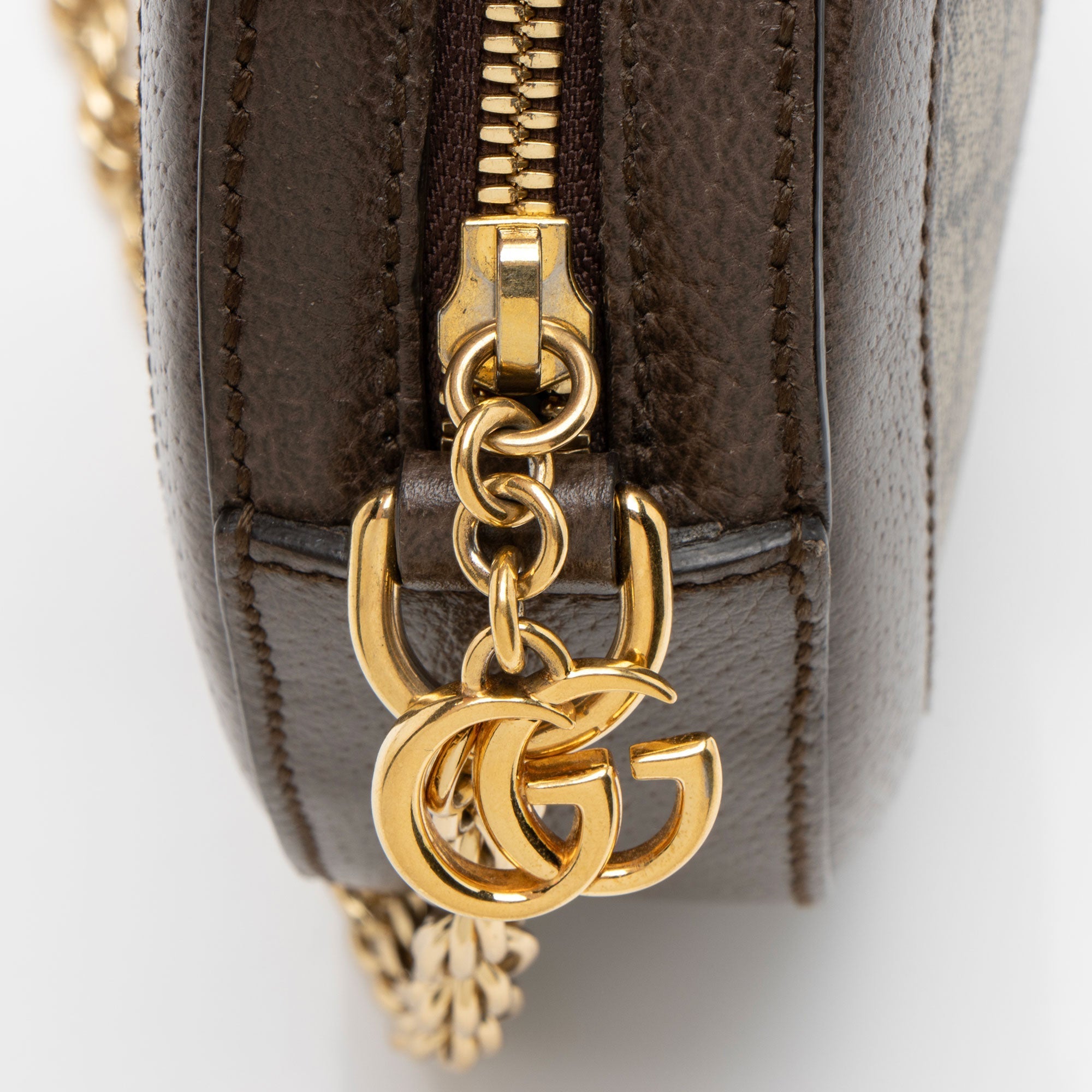 Gucci GG Supreme Ophidia Round Mini Shoulder Bag (SHF-F3cSgu)