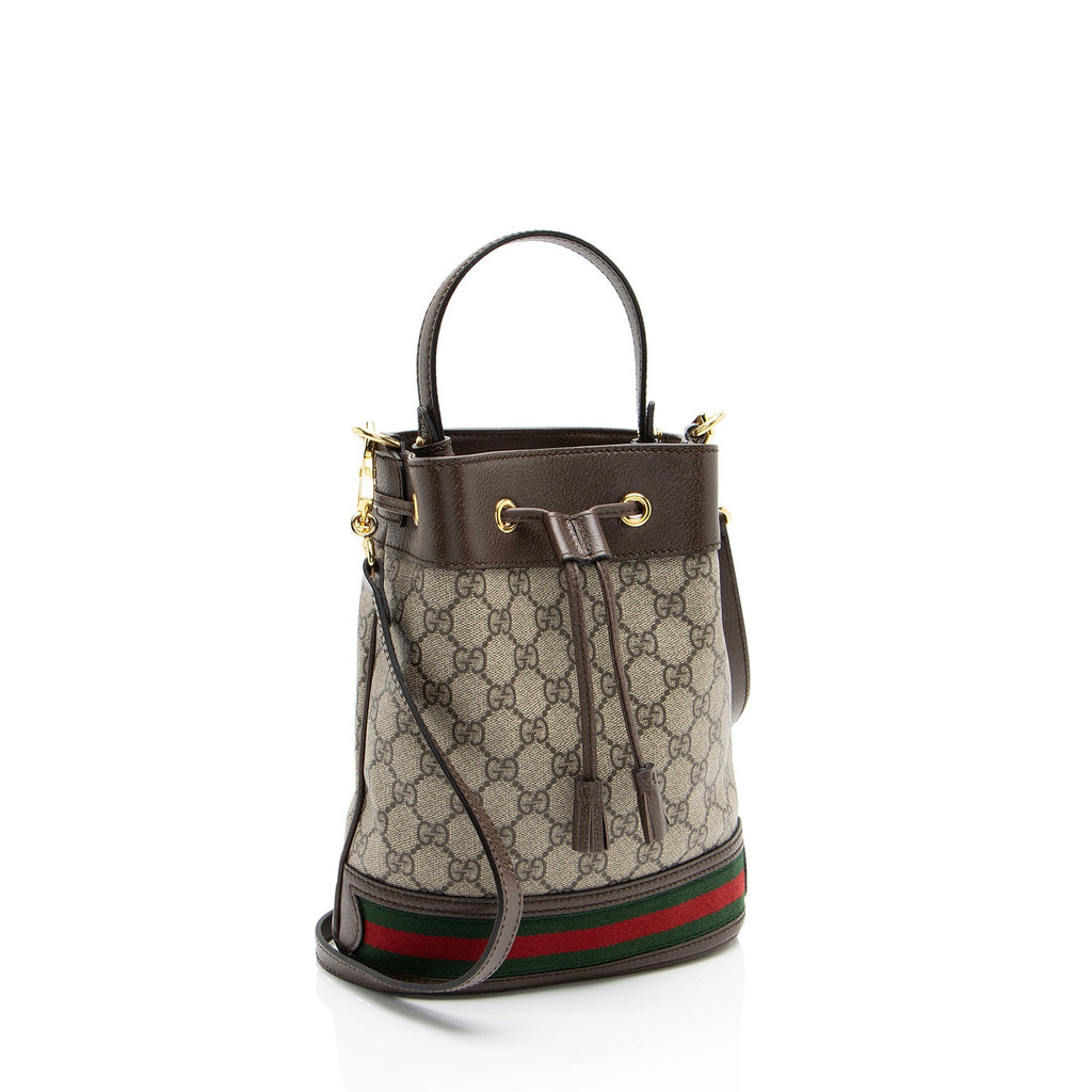 Gucci GG Supreme Ophidia Small Bucket Bag (SHF-3tXUhd)