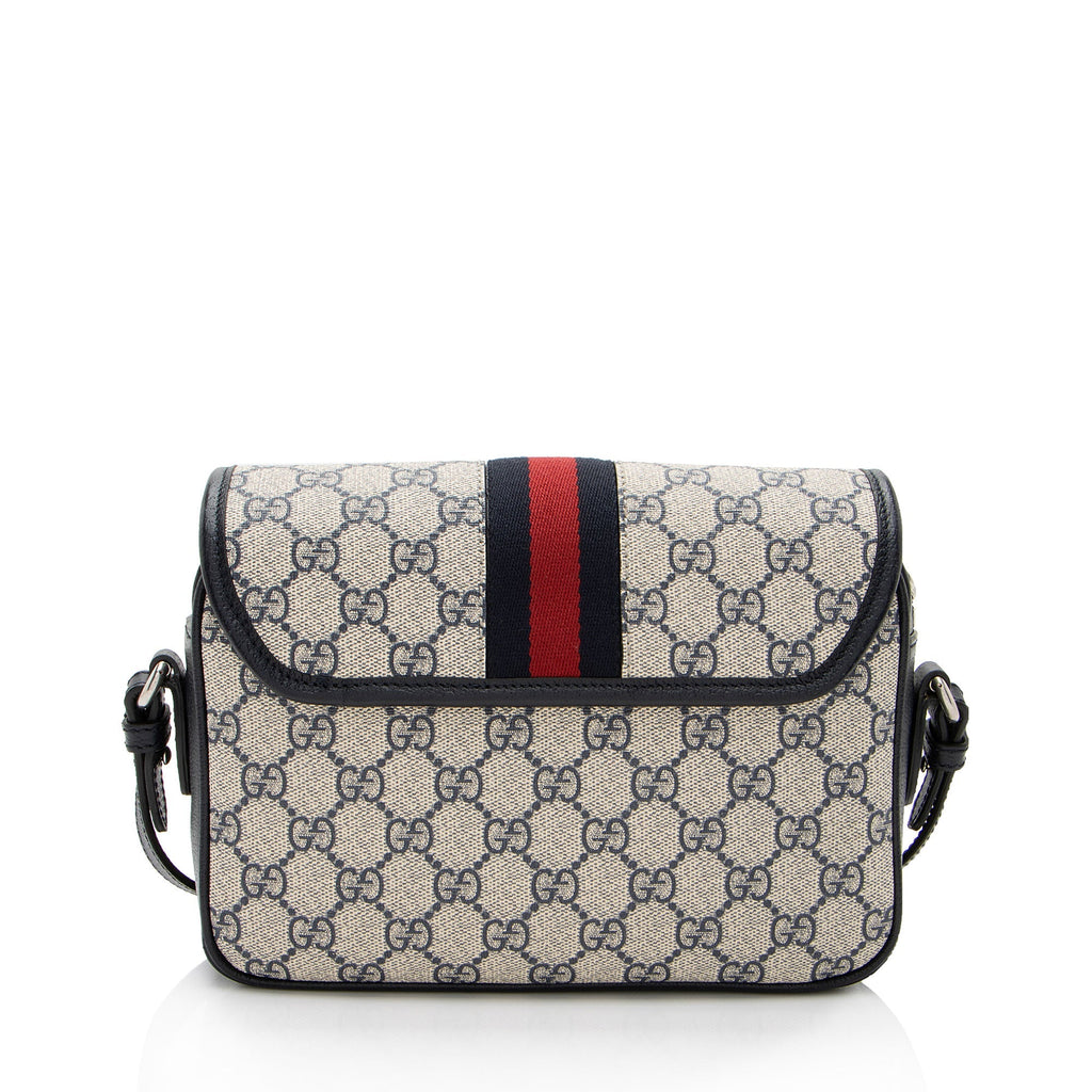 Gucci GG Supreme Ophidia Studded Web Flap Small Messenger (SHF-ken4qy)