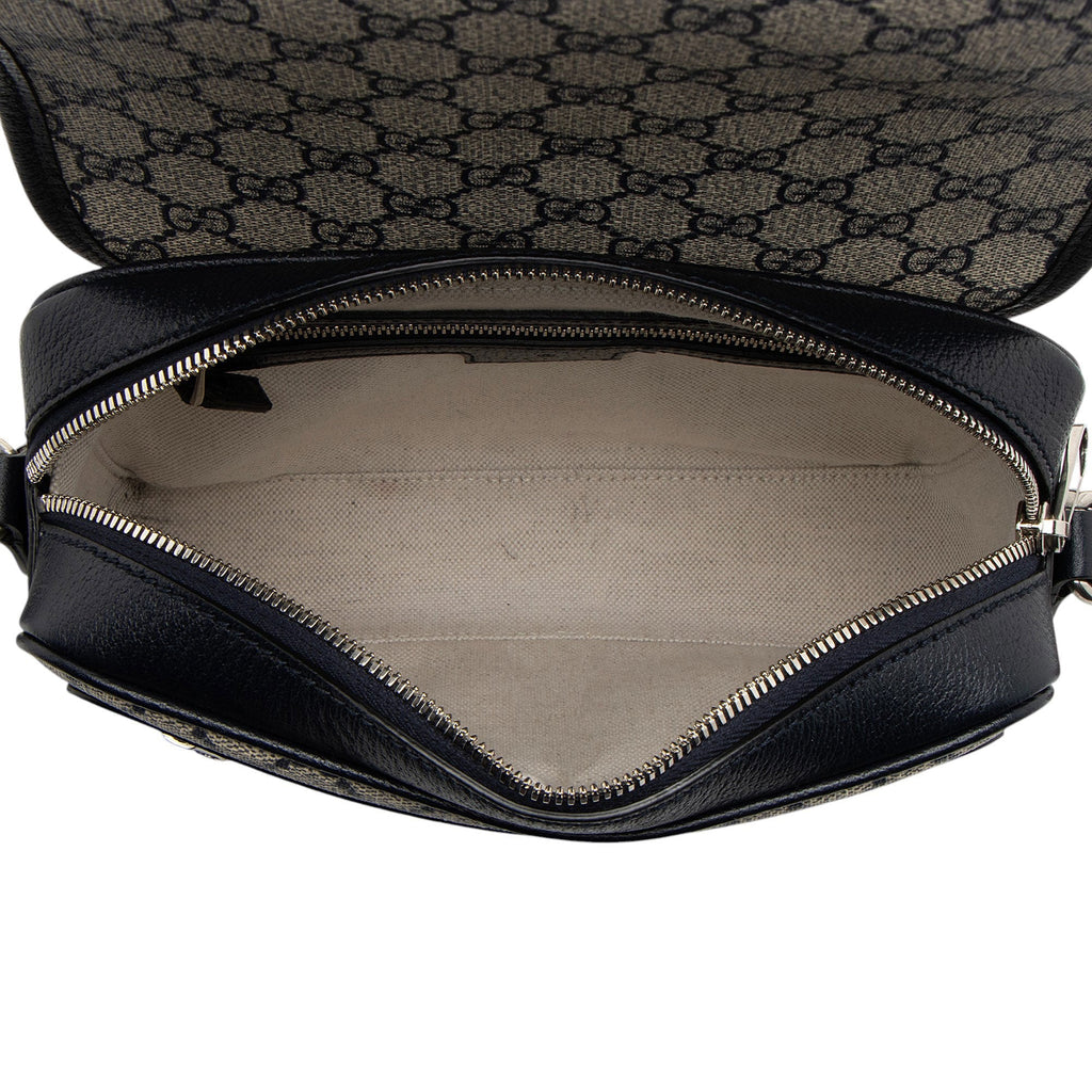Gucci GG Supreme Ophidia Studded Web Flap Small Messenger (SHF-ken4qy)