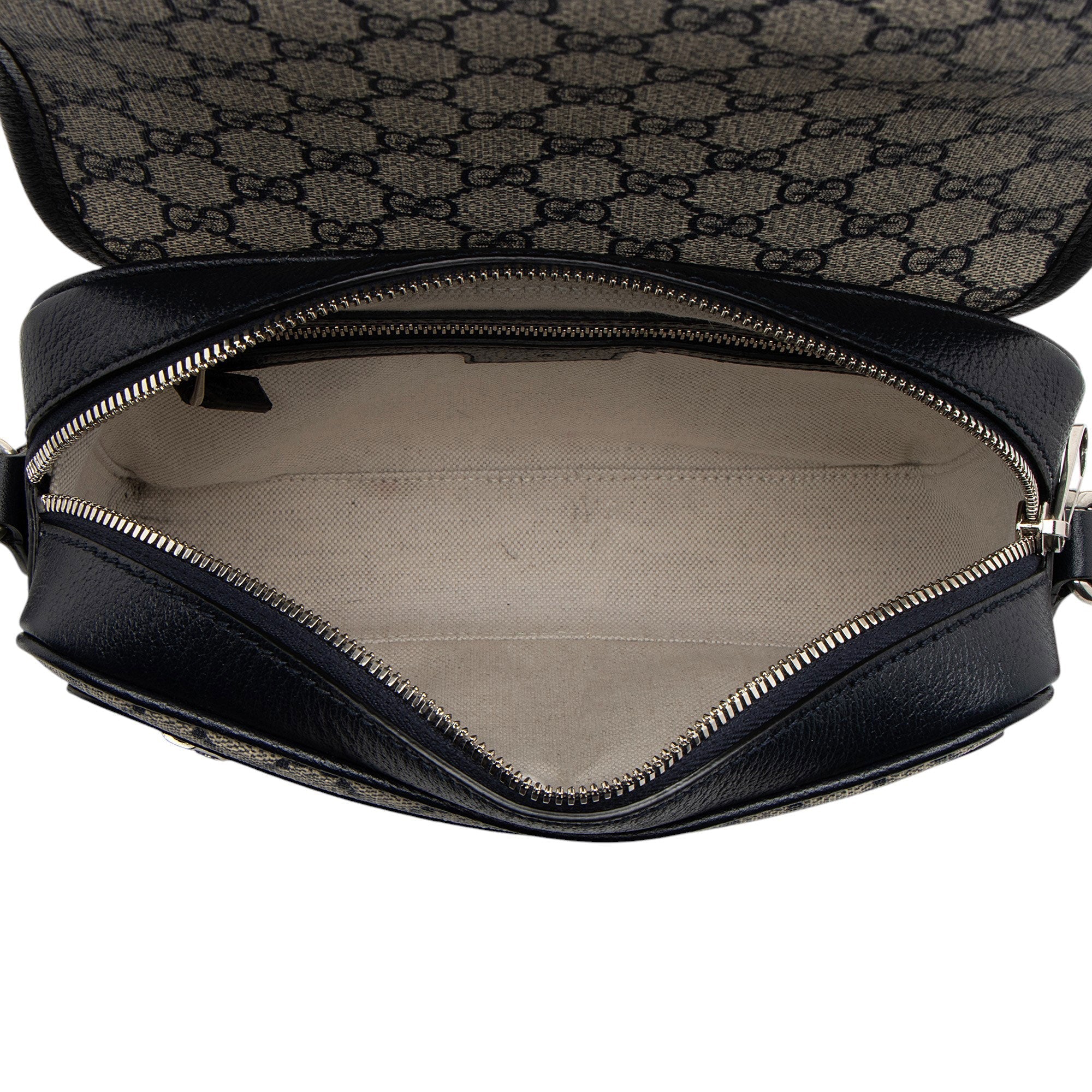 Gucci GG Supreme Ophidia Studded Web Flap Small Messenger (SHF-ken4qy)