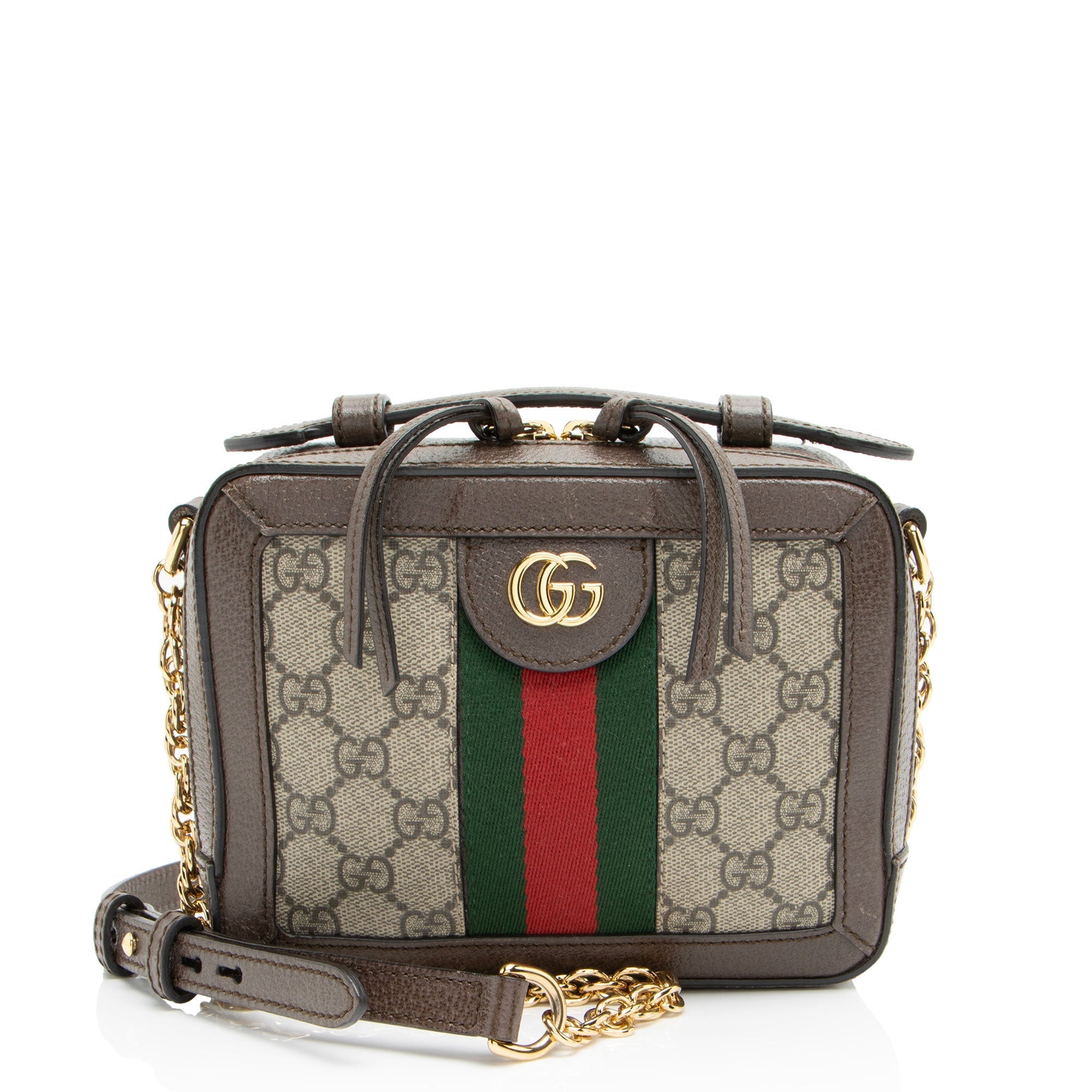 Gucci GG Supreme Ophidia Top Handle Mini Chain Shoulder Bag