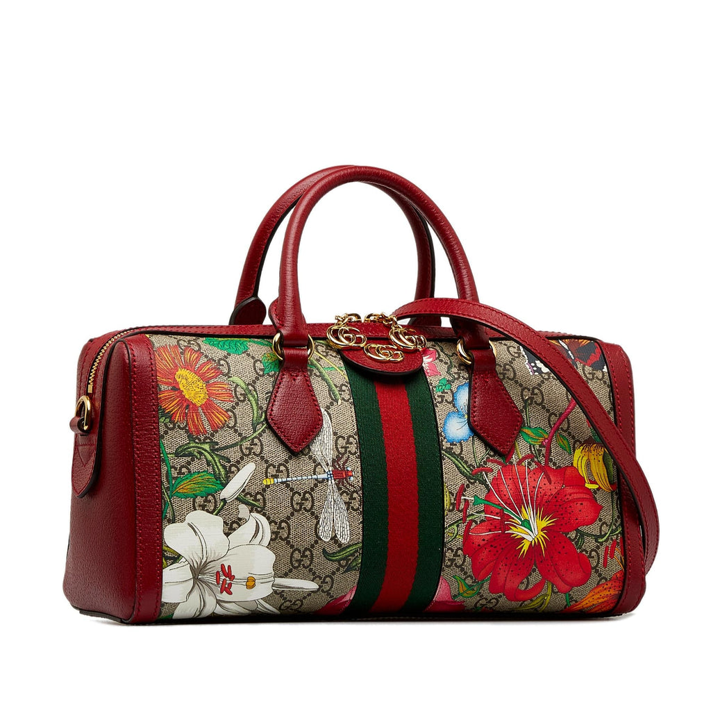 Gucci GG Supreme Ophidia Web Flora Satchel (SHG-DQ9HBO)