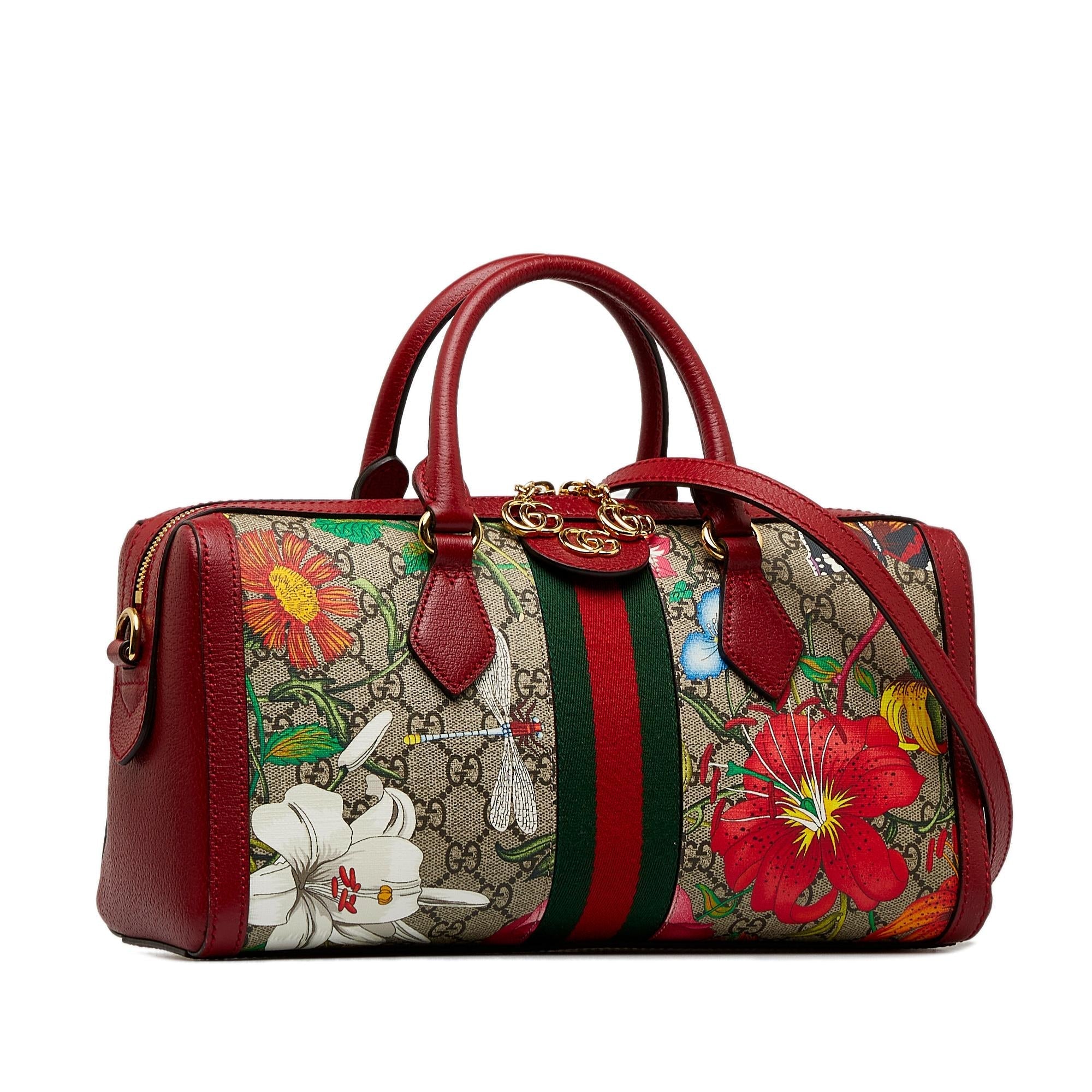 Gucci GG Supreme Ophidia Web Flora Satchel (SHG-DQ9HBO)