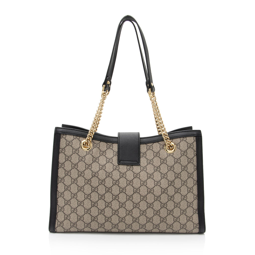 Gucci GG Supreme Padlock Chain Medium Shoulder Bag (SHF-cqPKOC)