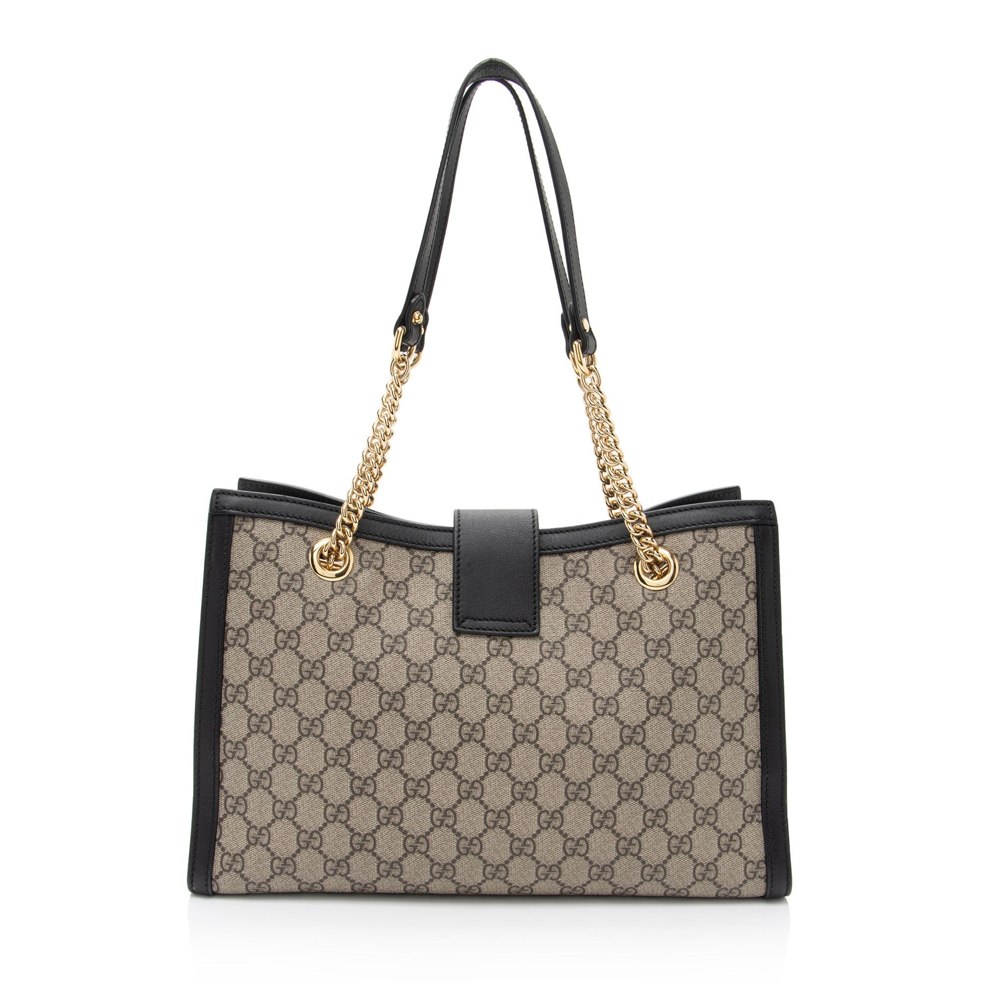 Gucci GG Supreme Padlock Chain Medium Shoulder Bag (SHF-cqPKOC)