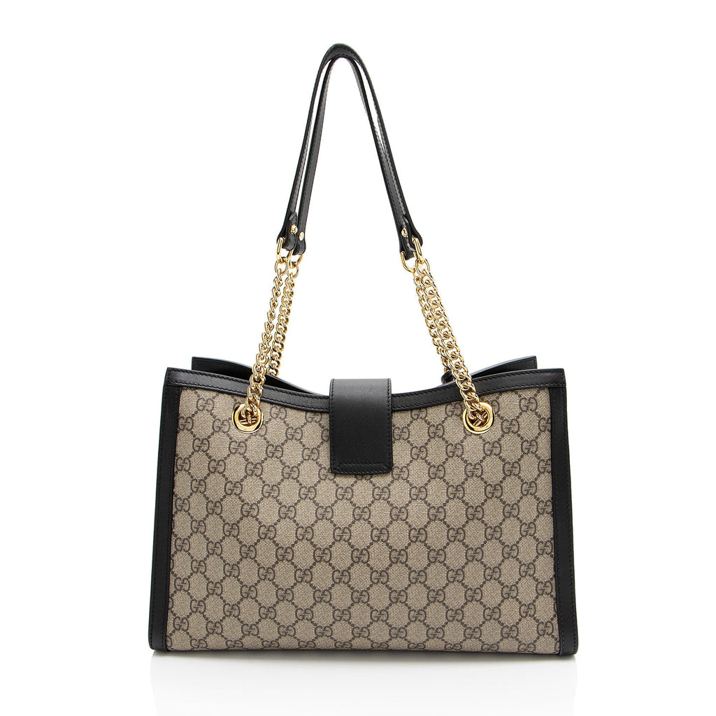 Gucci GG Supreme Padlock Chain Medium Shoulder Bag (SHF-q4e2Rg)