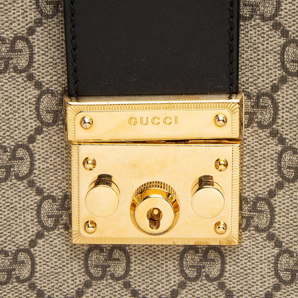 Gucci GG Supreme Padlock Chain Medium Shoulder Bag (SHF-q4e2Rg)