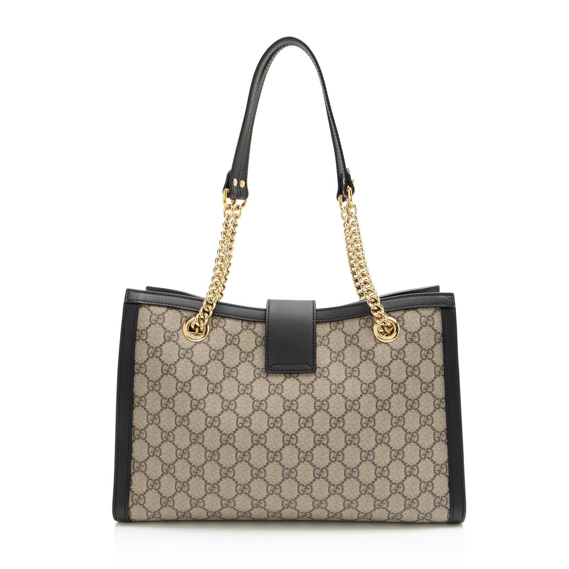 Gucci GG Supreme Padlock Chain Medium Shoulder Bag (SHF-aTdUTN)