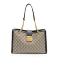 Gucci GG Supreme Padlock Chain Medium Shoulder Bag (SHF-aTdUTN)