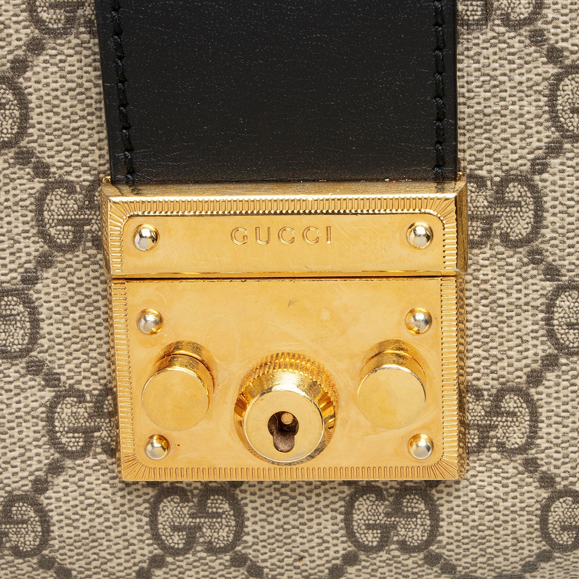 Gucci GG Supreme Padlock Chain Medium Shoulder Bag