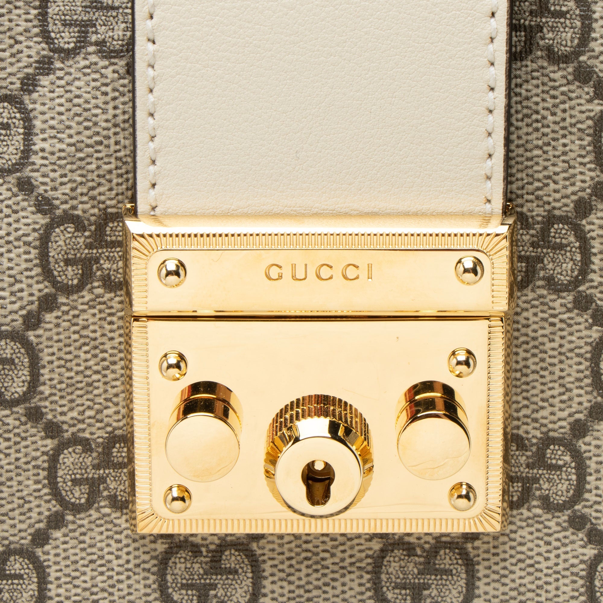 Gucci GG Supreme Padlock Chain Medium Shoulder Bag