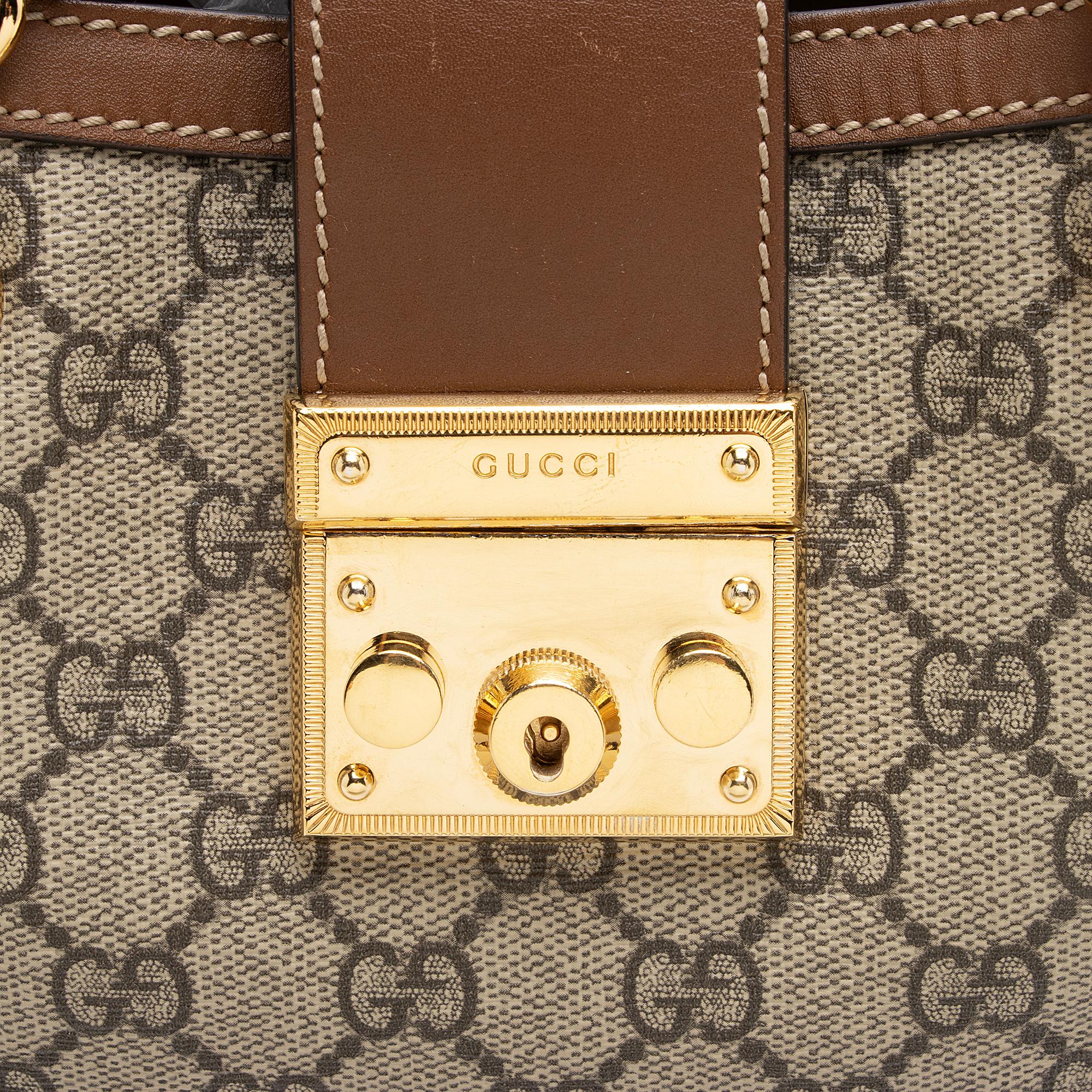 Gucci GG Supreme Padlock Chain Small Shoulder Bag (SHF-23018)