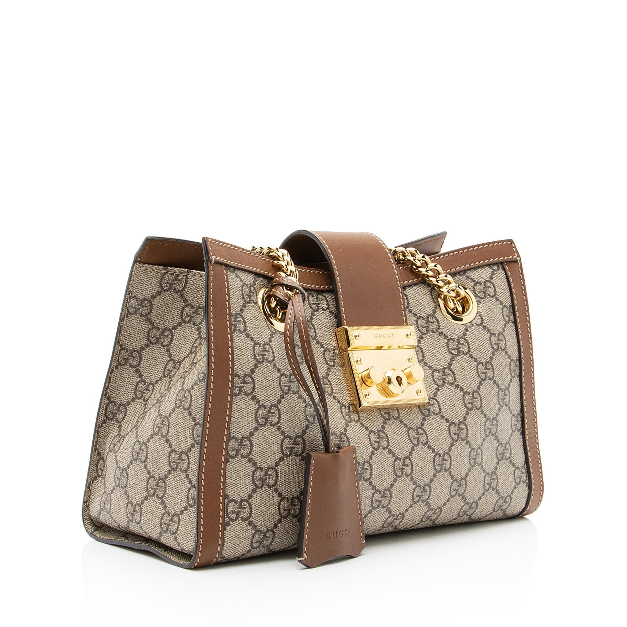 Gucci GG Supreme Padlock Chain Small Shoulder Bag (SHF-23018)