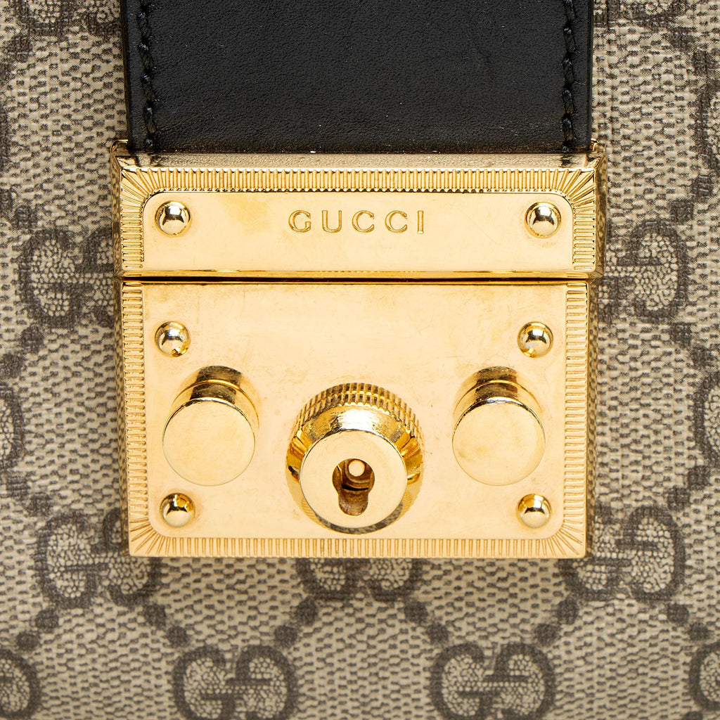 Gucci GG Supreme Padlock Chain Small Shoulder Bag