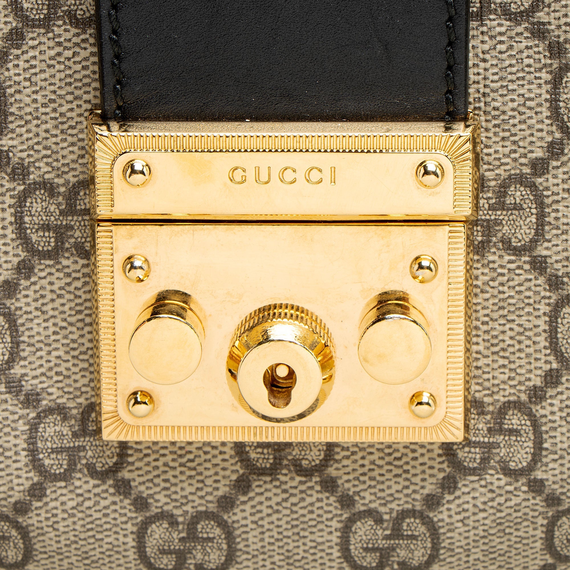 Gucci GG Supreme Padlock Chain Small Shoulder Bag