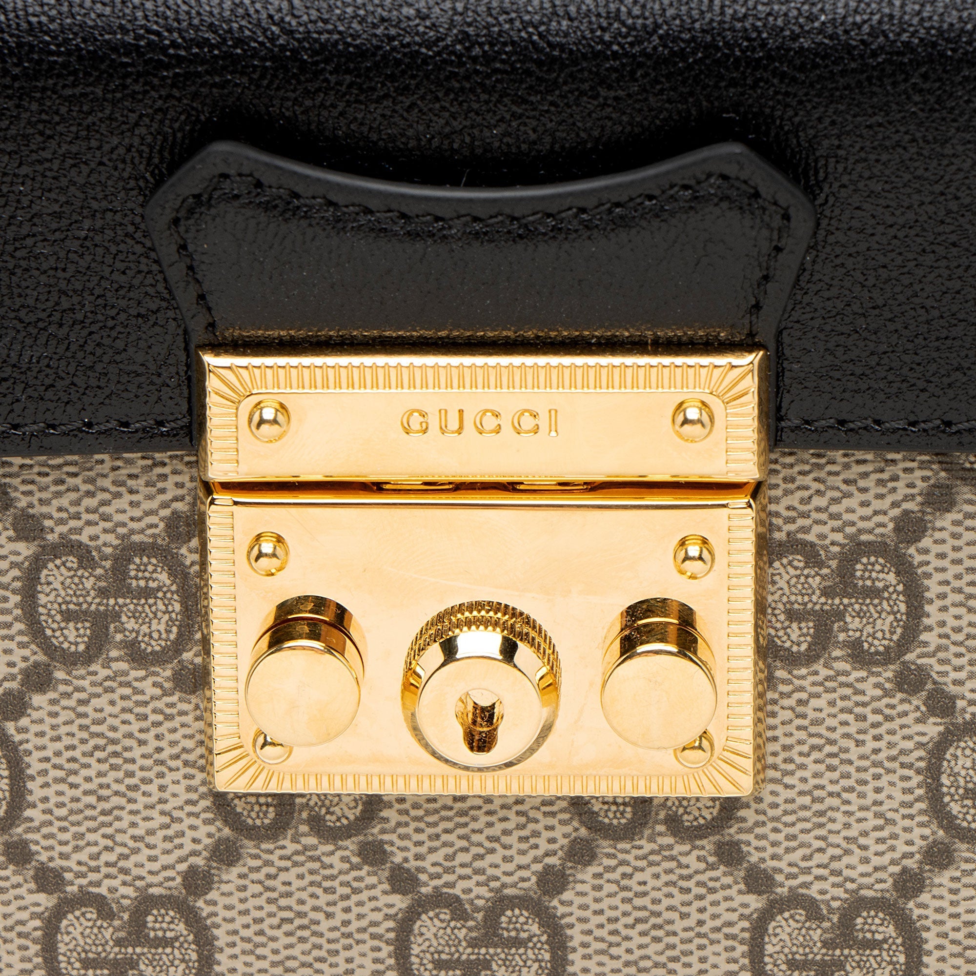 Gucci GG Supreme Padlock Mini Top Handle (SHF-FAO7fq)