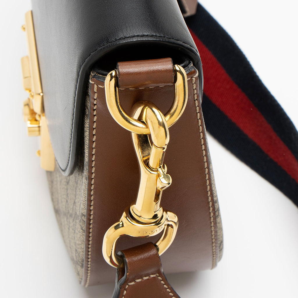 Gucci GG Supreme Padlock Saddle Medium Shoulder Bag