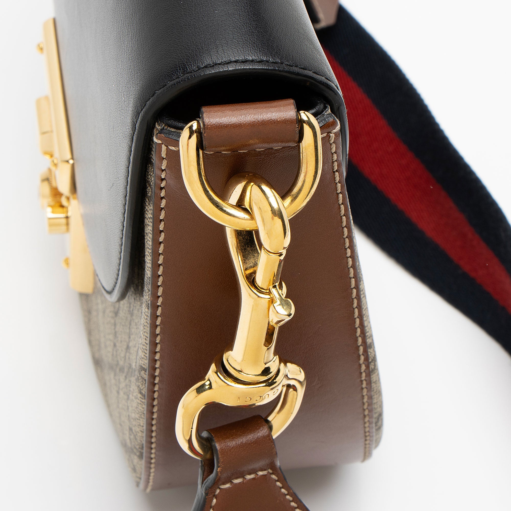 Gucci GG Supreme Padlock Saddle Medium Shoulder Bag