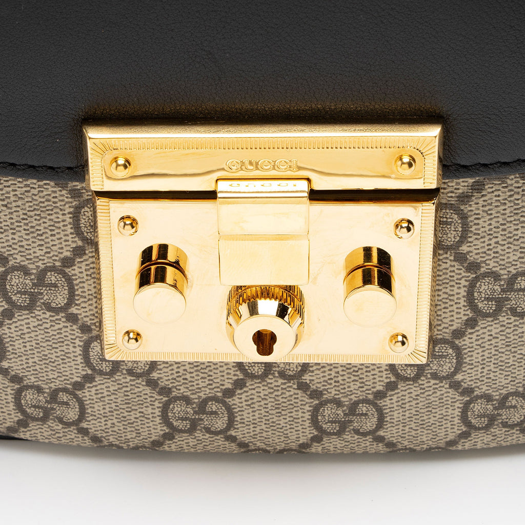 Gucci GG Supreme Padlock Saddle Medium Shoulder Bag