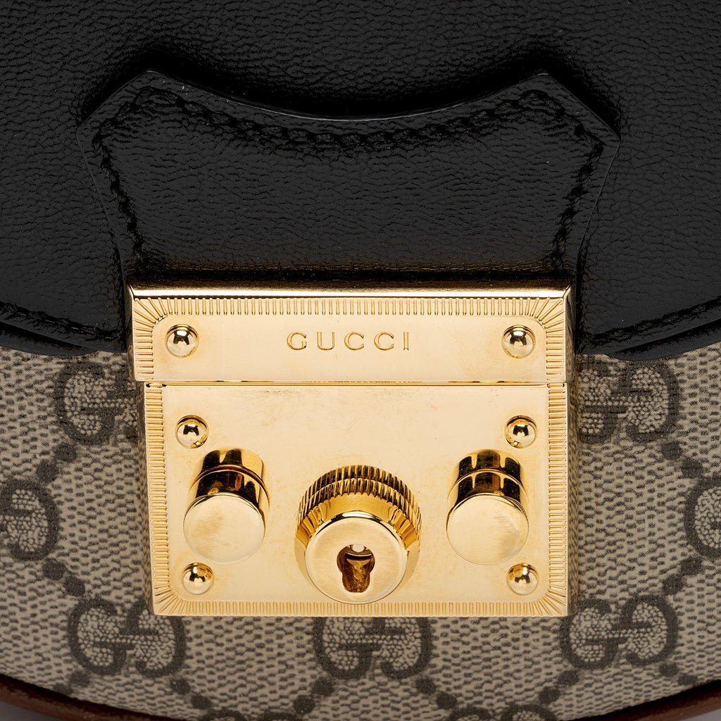 Gucci GG Supreme Padlock Saddle Small Shoulder Bag (SHF-Wwfxt7)
