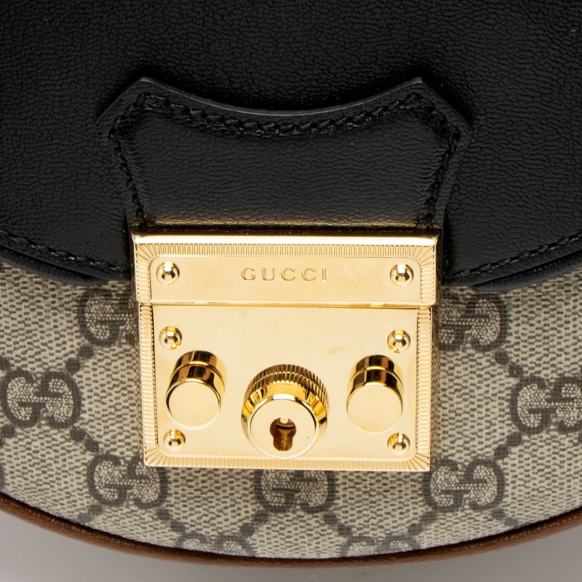 Gucci GG Supreme Padlock Saddle Small Shoulder Bag
