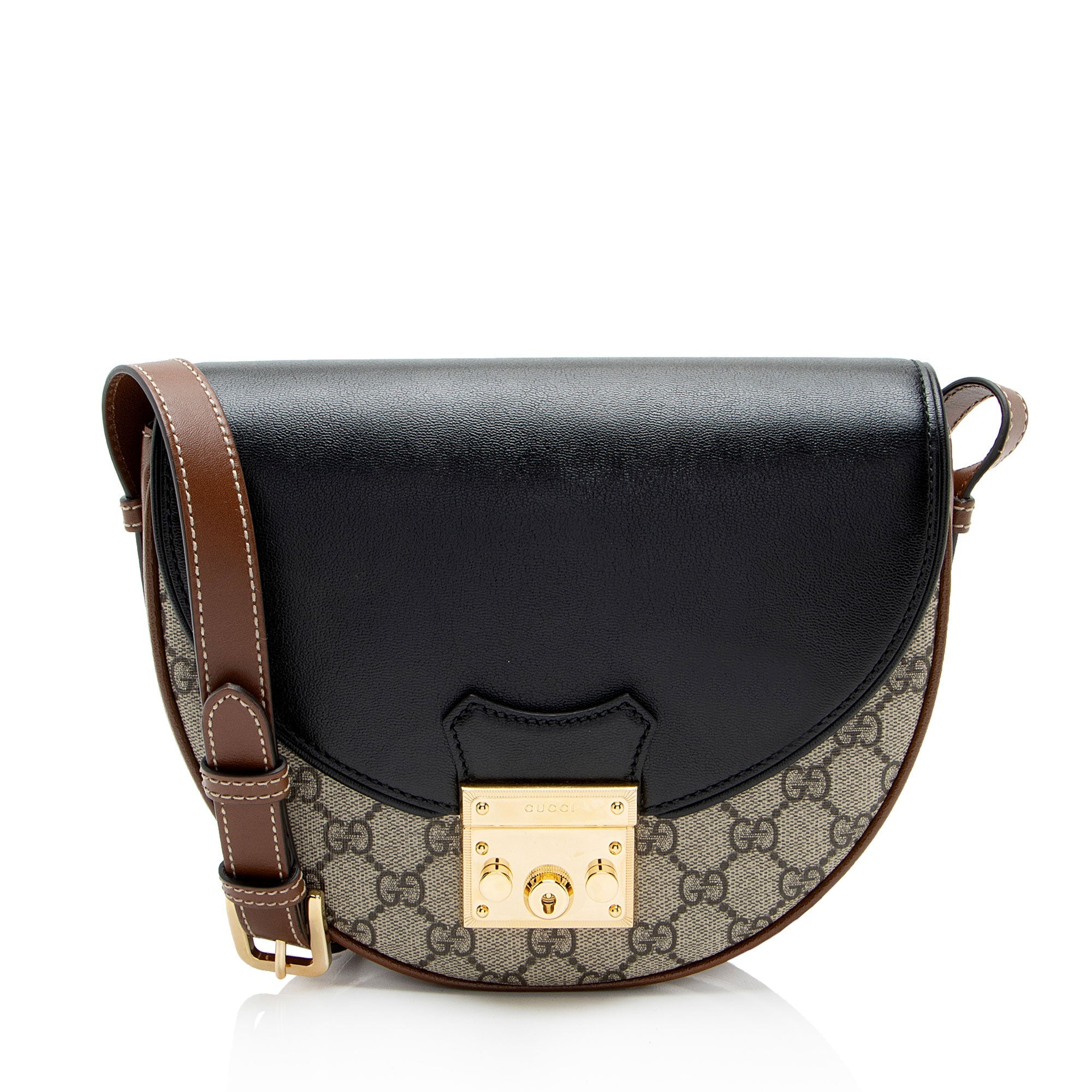 Gucci GG Supreme Padlock Saddle Small Shoulder Bag