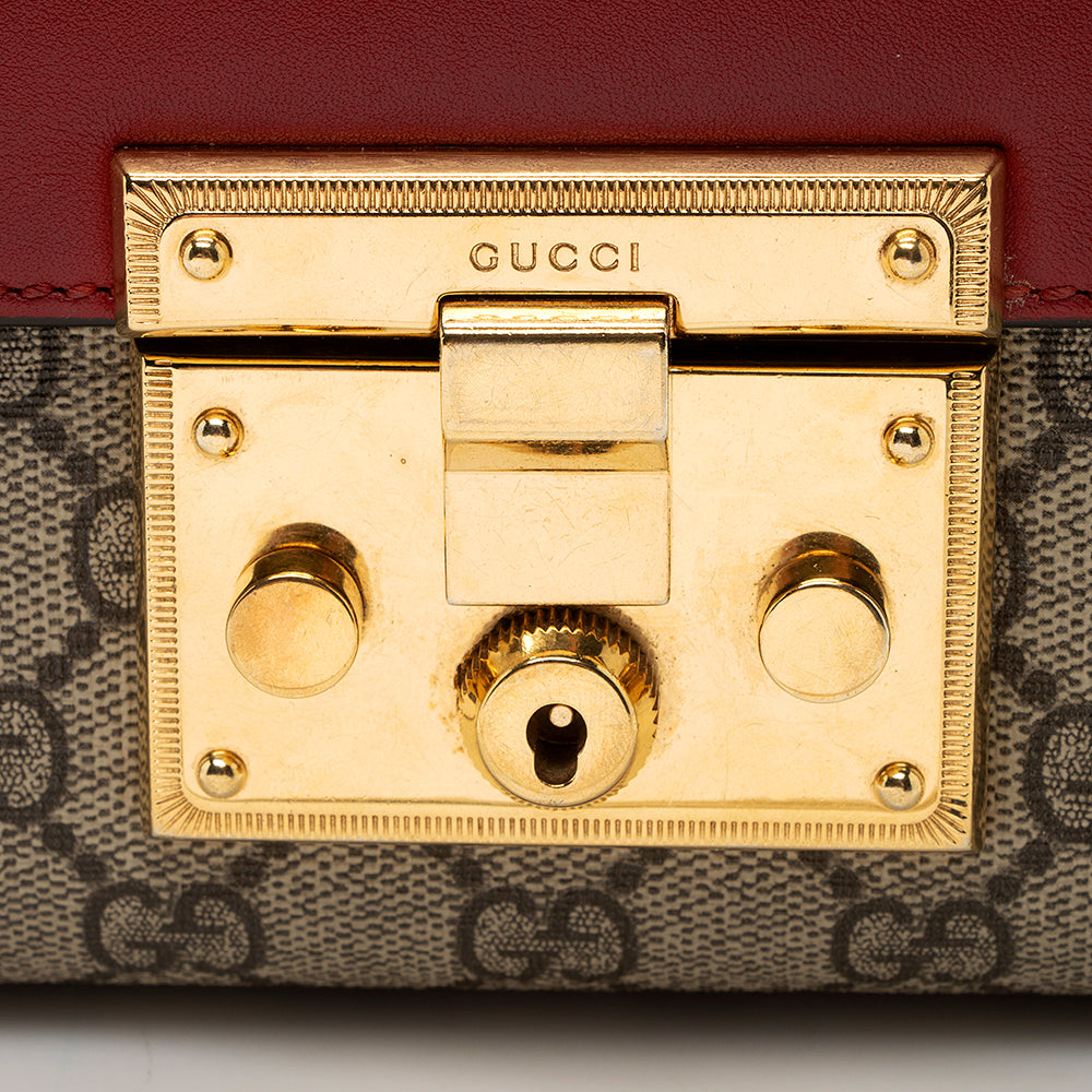 Gucci Gucci Supreme Padlock Small Shoulder Bag (SHF-19759)