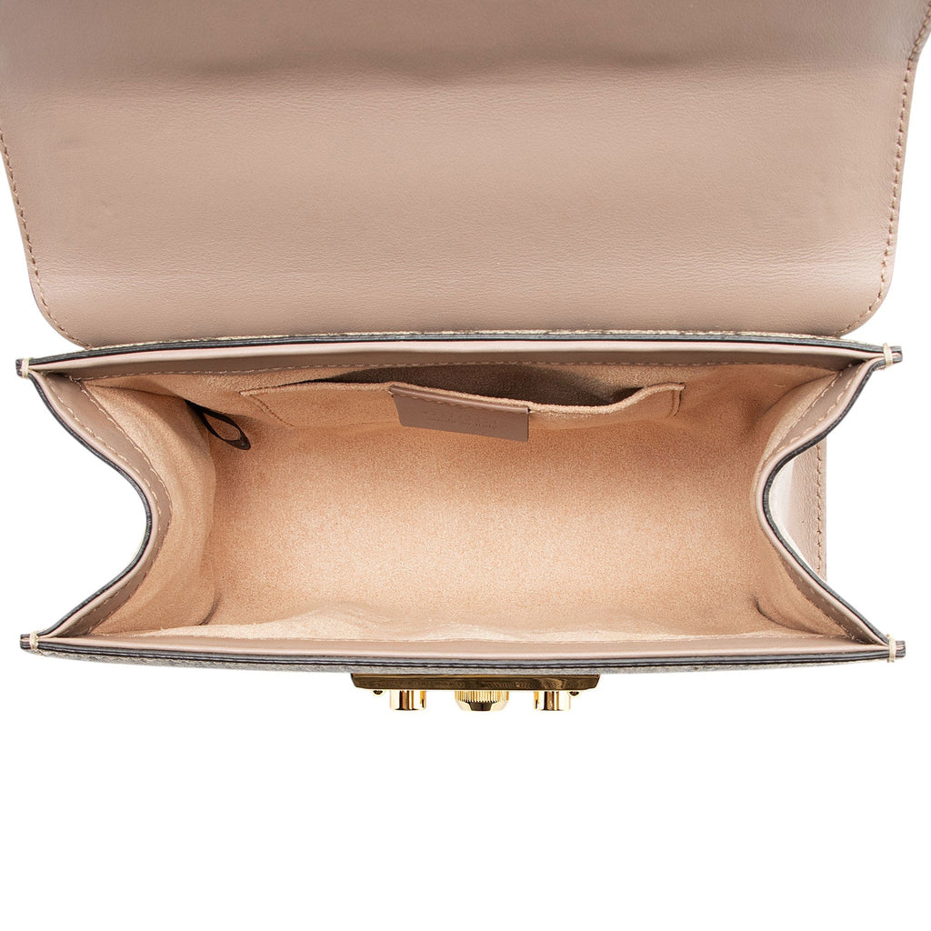Gucci GG Supreme Pearl Stud Padlock Small Shoulder Bag