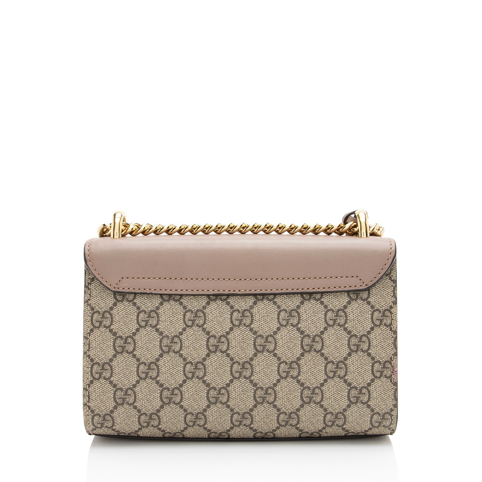 Gucci GG Supreme Pearl Stud Padlock Small Shoulder Bag