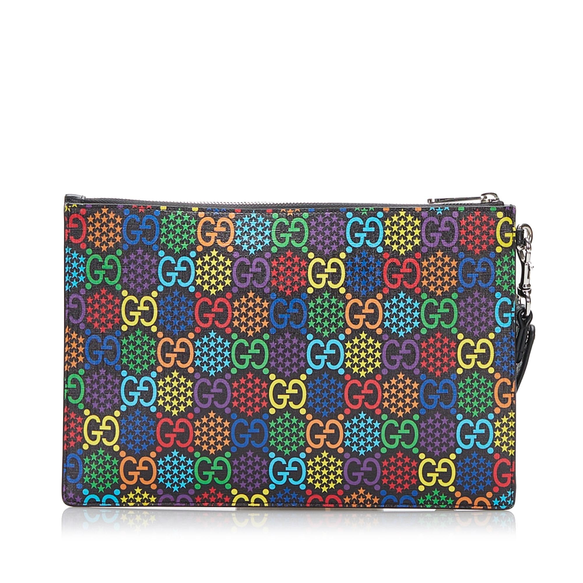 Gucci GG Supreme Psychedelic Zip Clutch (SHG-36980)