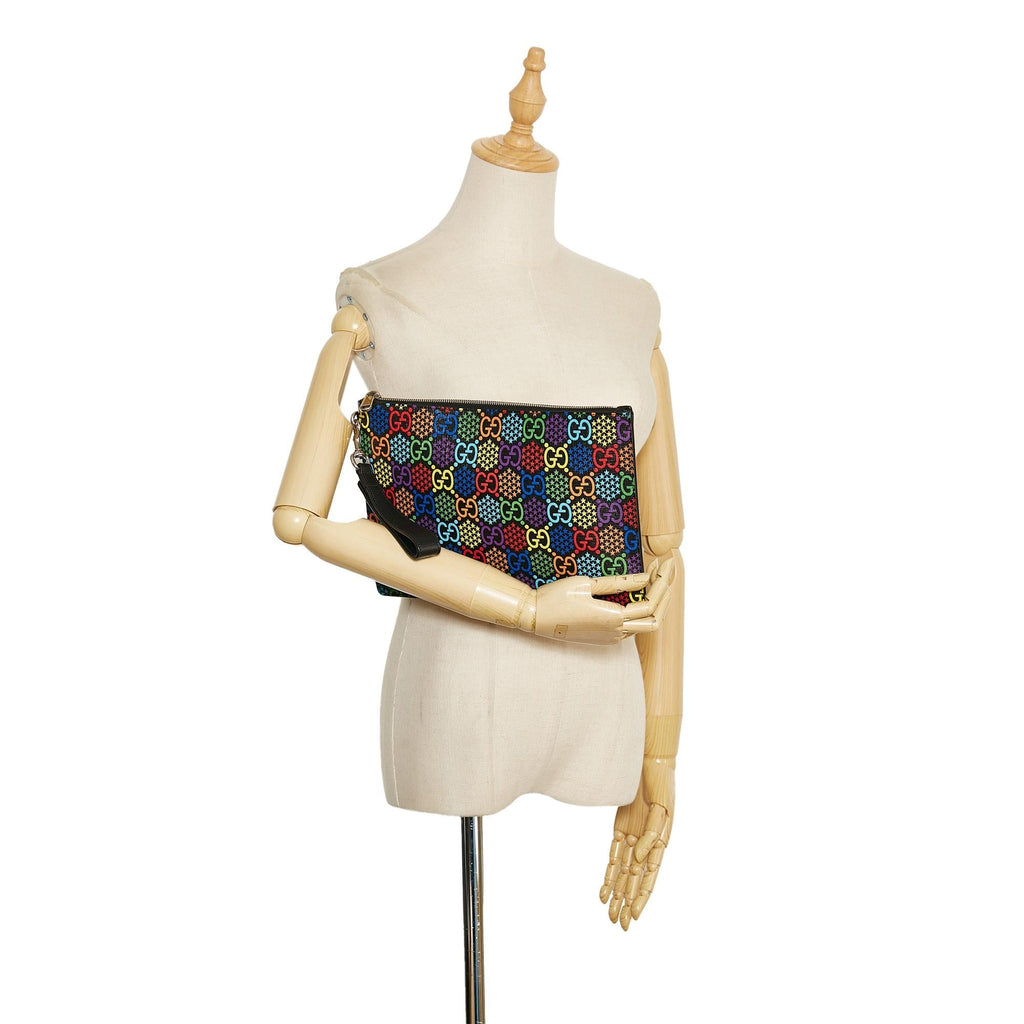 Gucci GG Supreme Psychedelic Zip Clutch (SHG-36980)
