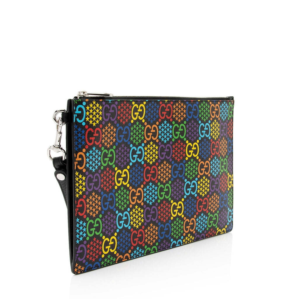 Gucci GG Supreme Psychedelic Zip Wristlet (SHF-10xPKj)